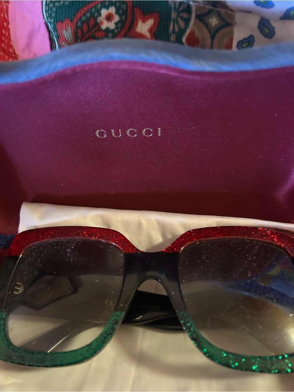 Gucci Oversized Glitter Sunglasses